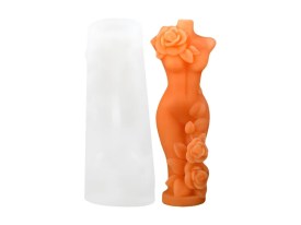 Molde silicona cuerpo mujer con rosas 25M2